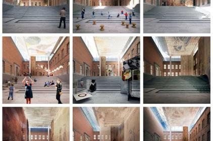 Edith Dekyndt aux Anciens Prêtres, image extraite des panneaux de pré esquisse