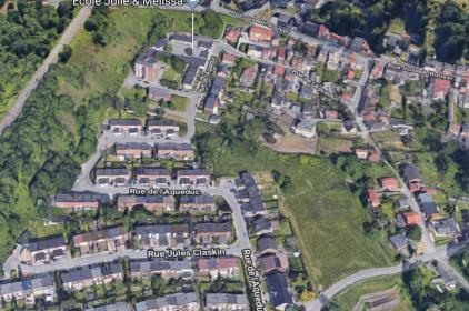 Quartier du Boutte: école actuelle et site du projet