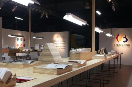 Stand de la FWB - conception Sophie Dars / Bernard Dubois / Uberknackig